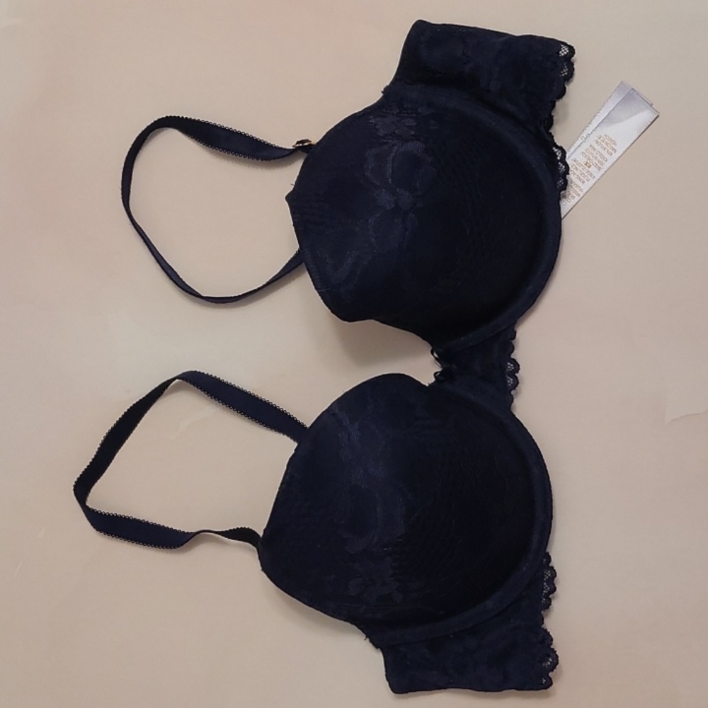 Savage X Fenty Lace Underwire Lightly Lined Bra Navy 34b